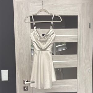 Elegant white Satin Dress